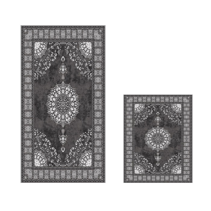 Mijölnir Juego de alfombras de baño Gris de 2 piezas